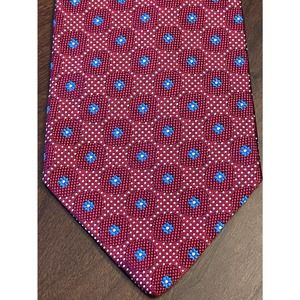 Olmo, Red, Blue Stars, Hand Made, Made In Italy, 100% Silk, Men’s Neck Tie
